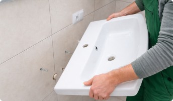 Установка подвесной раковины на анкерные крепежи